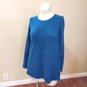 New Soft Surroundings Sirena Wool Blend Tunic Sweater M Blue